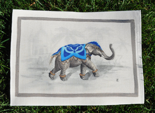 1.A1 _ Tovaglietta canvas elefante blu