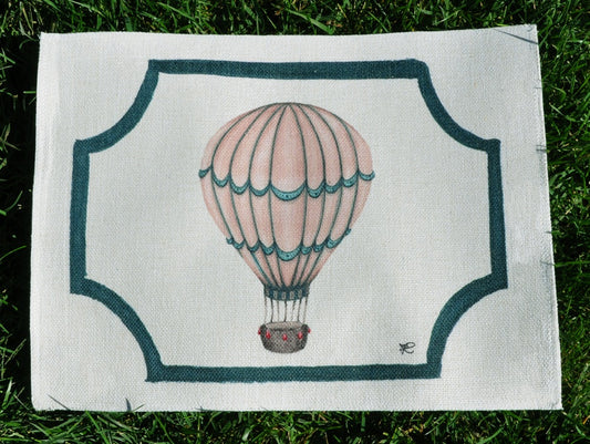 1.C1 _ Tovaglietta canvas mongolfiera verde beige