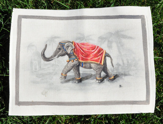 1.A2 _ Tovaglietta canvas elefante rosso