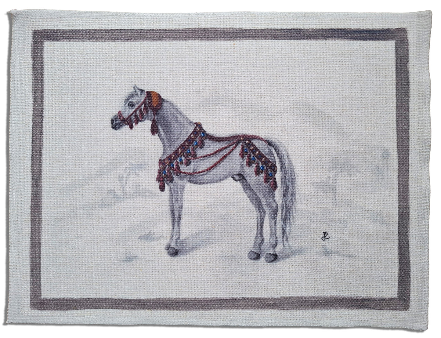 1.A5 _ Tovaglietta canvas cavallo grigio