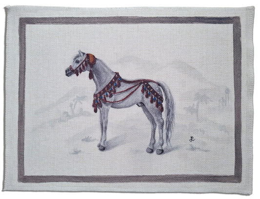 1.A5 _ Tovaglietta canvas cavallo grigio