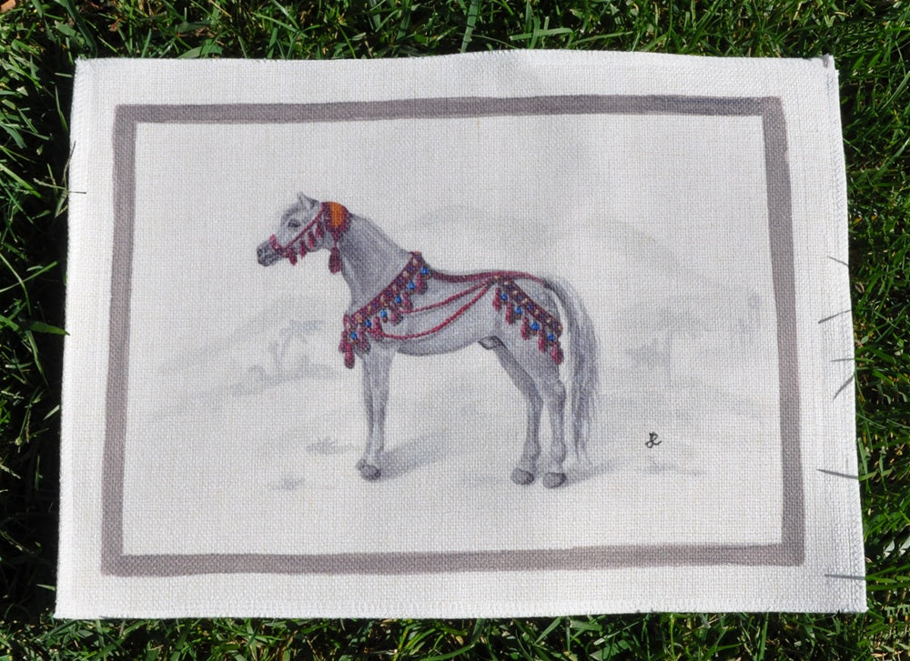 1.A5 _ Tovaglietta canvas cavallo grigio