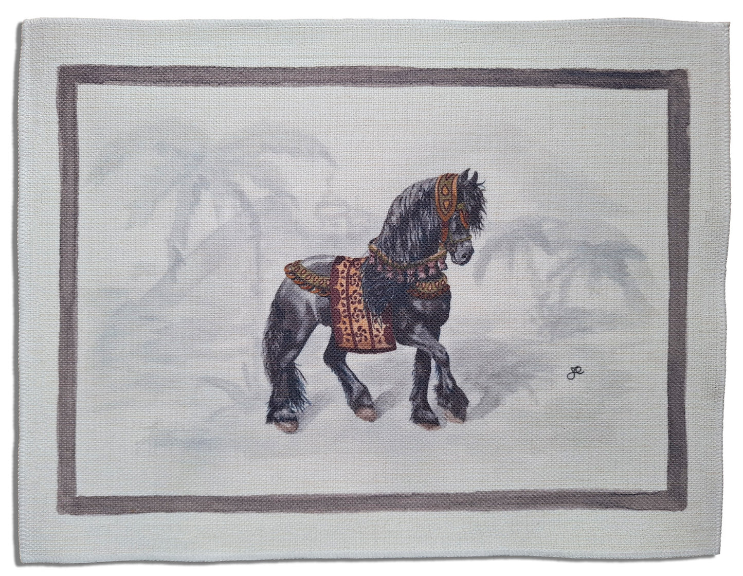 1.A6 _ Tovaglietta canvas cavallo nero