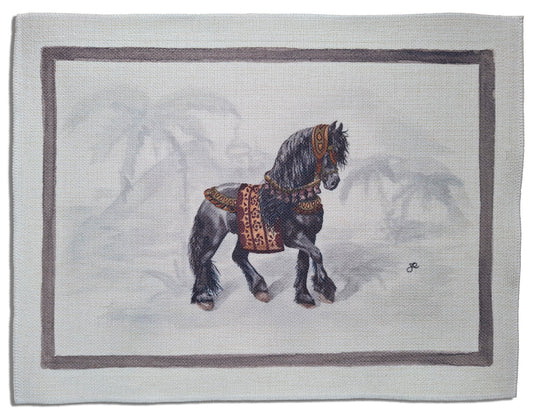 1.A6 _ Tovaglietta canvas cavallo nero