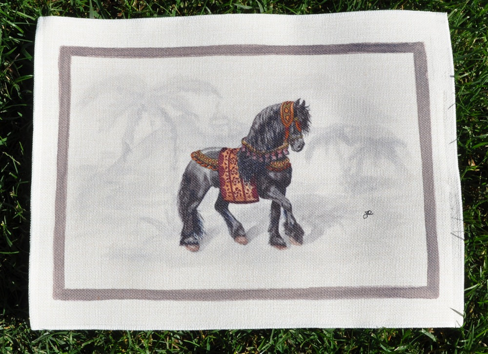 1.A6 _ Tovaglietta canvas cavallo nero