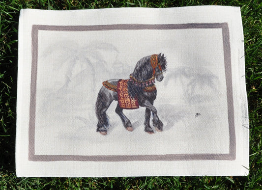 1.A6 _ Tovaglietta canvas cavallo nero
