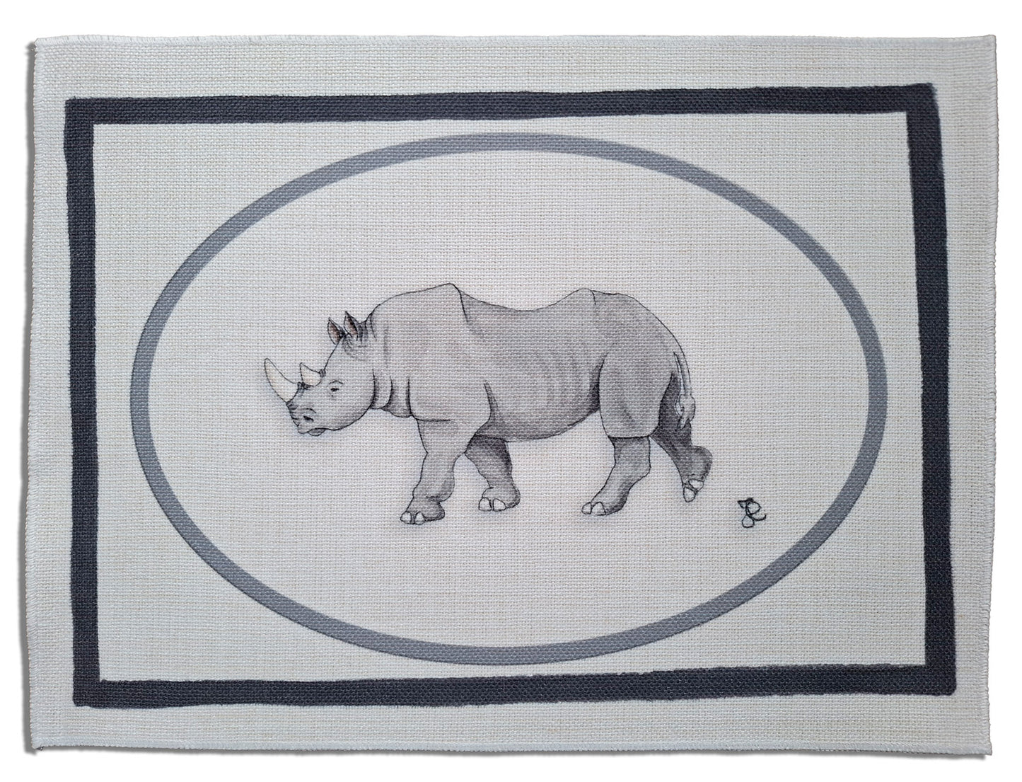 1.B3 _ Tovaglietta canvas cornici rinoceronte
