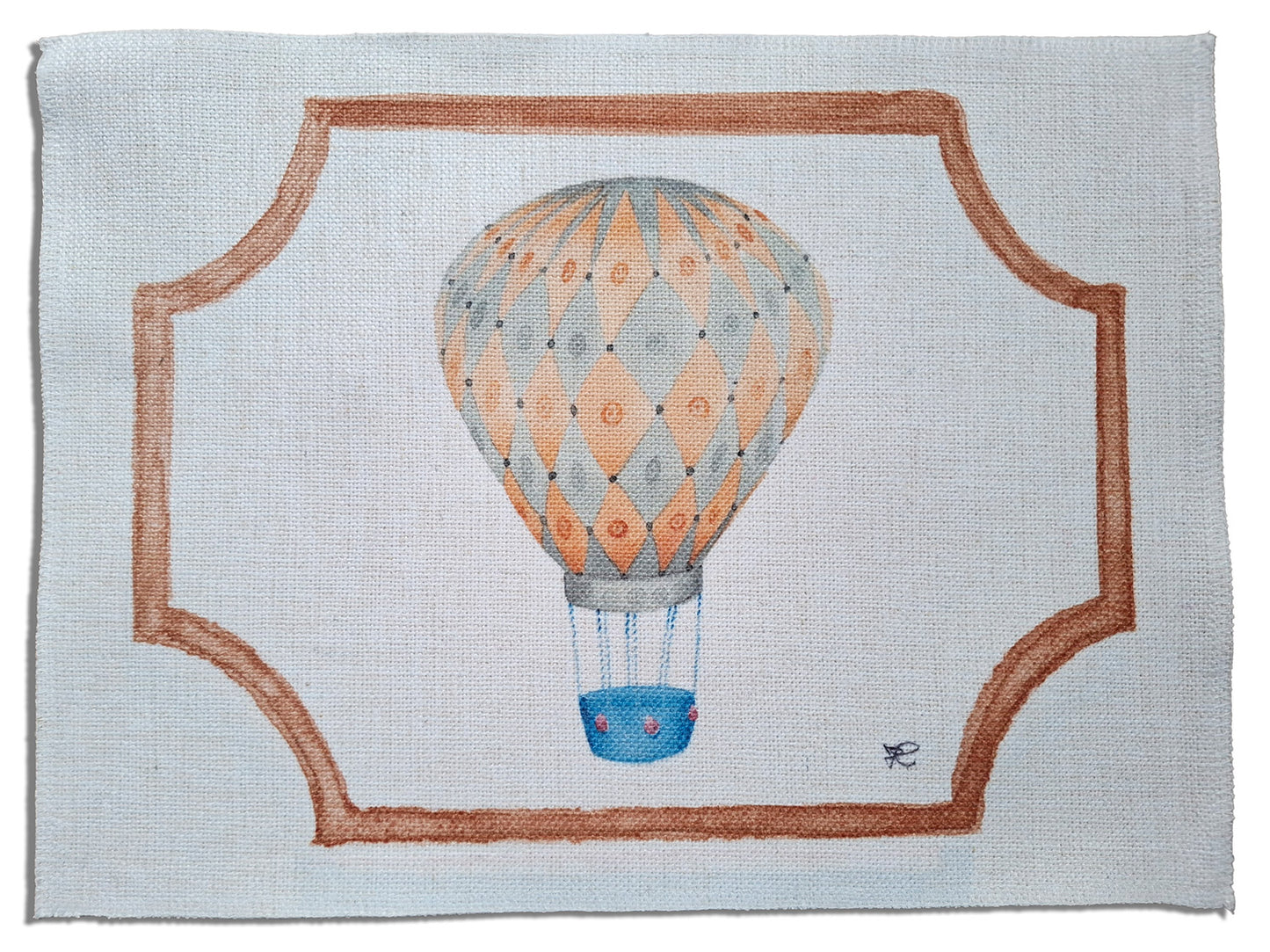 1.C2 _ Tovaglietta canvas mongolfiera gialla