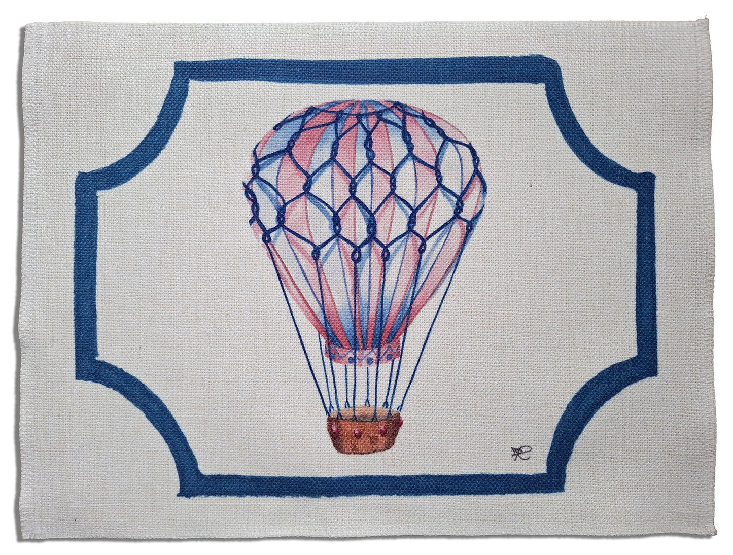 1.C3 _ Tovaglietta canvas mongolfiera blu