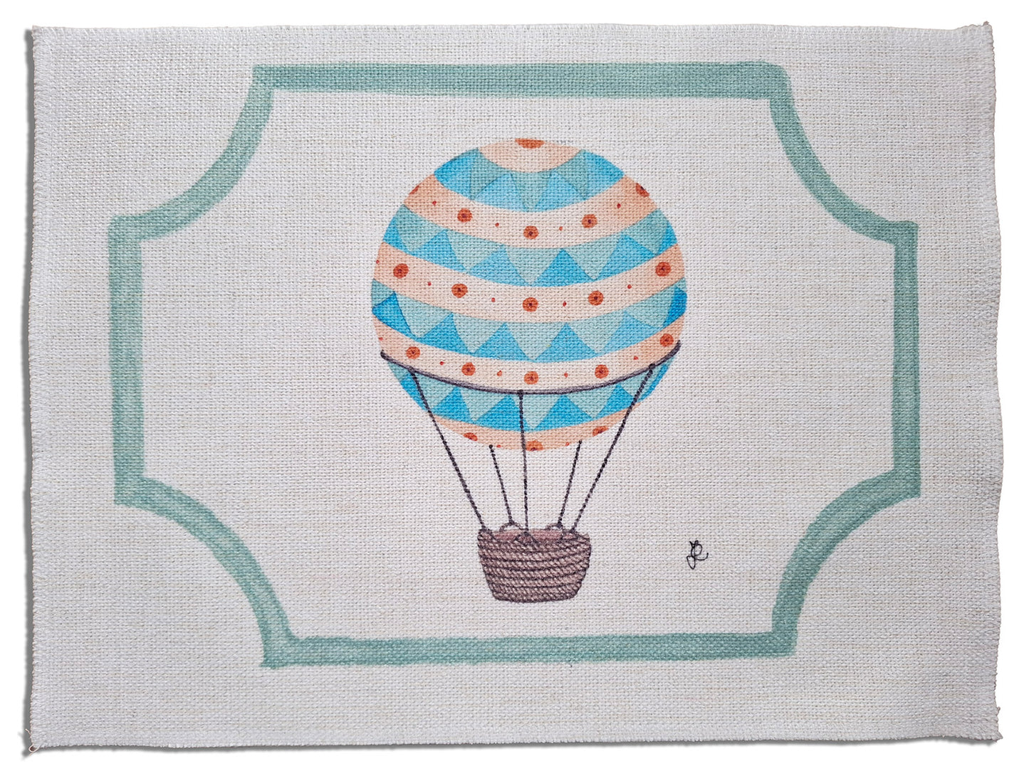 1.C4 _ Tovaglietta canvas mongolfiera verde chiaro