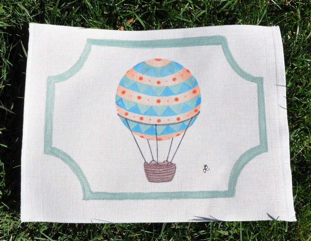 1.C4 _ Tovaglietta canvas mongolfiera verde chiaro