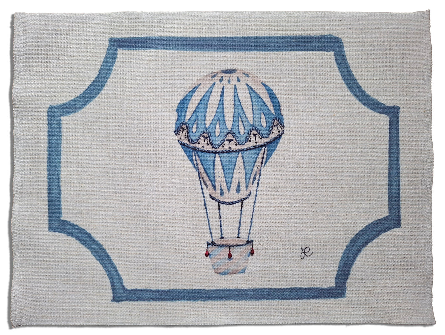1.C5 _ Tovaglietta canvas mongolfiera azzurro