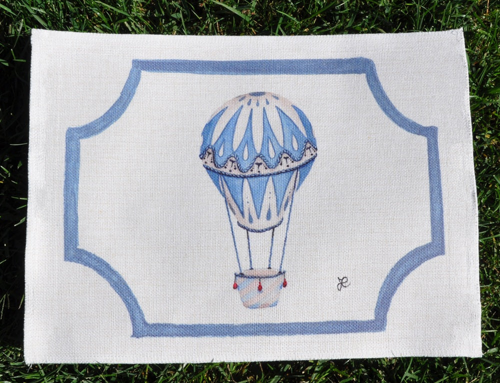 1.C5 _ Tovaglietta canvas mongolfiera azzurro