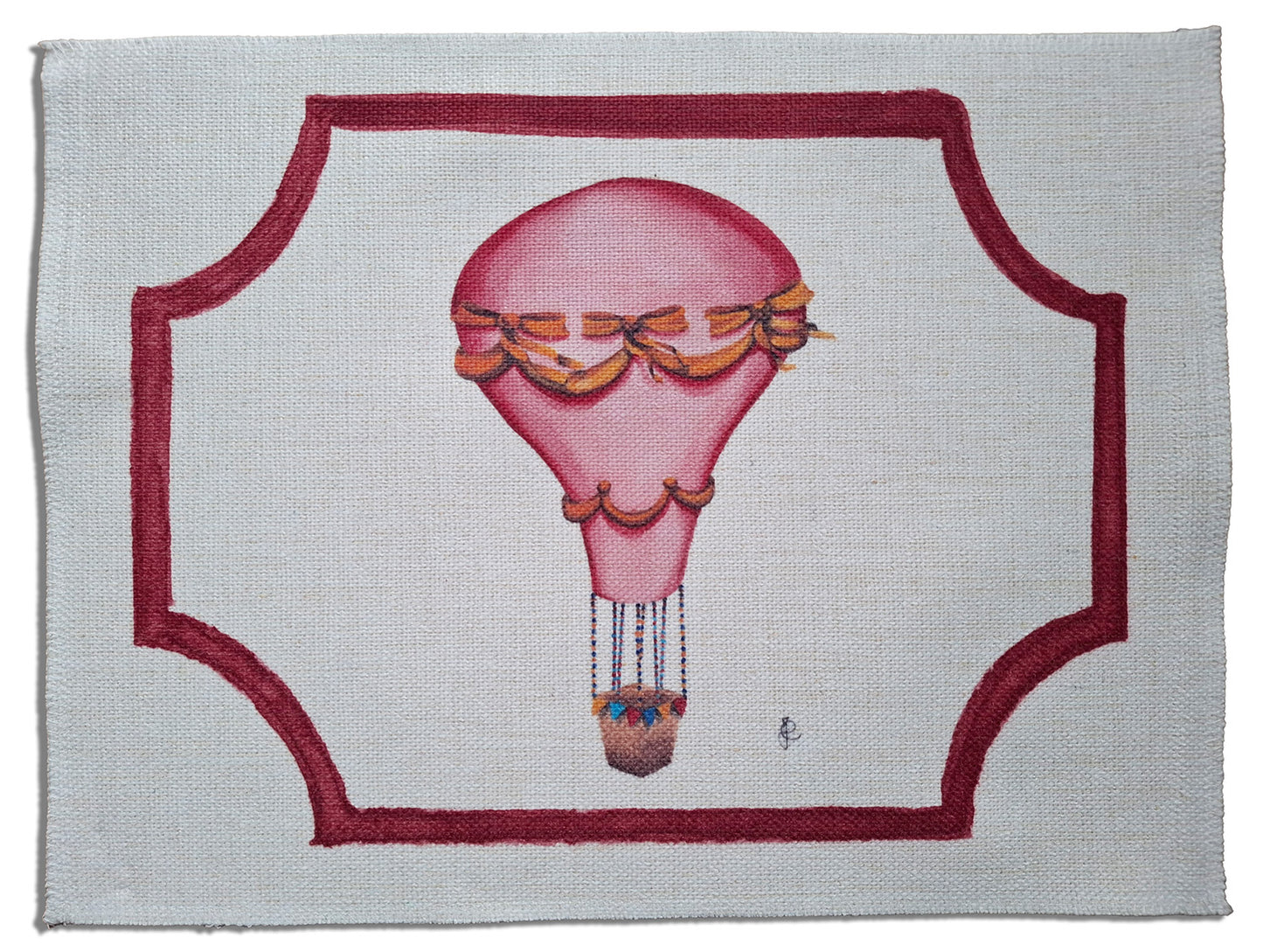 1.C6 _ Tovaglietta canvas mongolfiera rosso