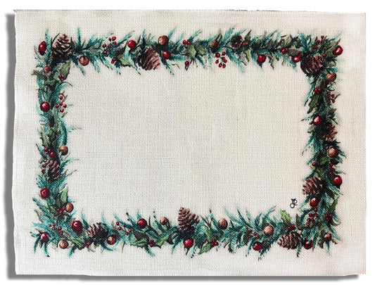 1.D1 _ Tovaglietta canvas ghirlanda Natale