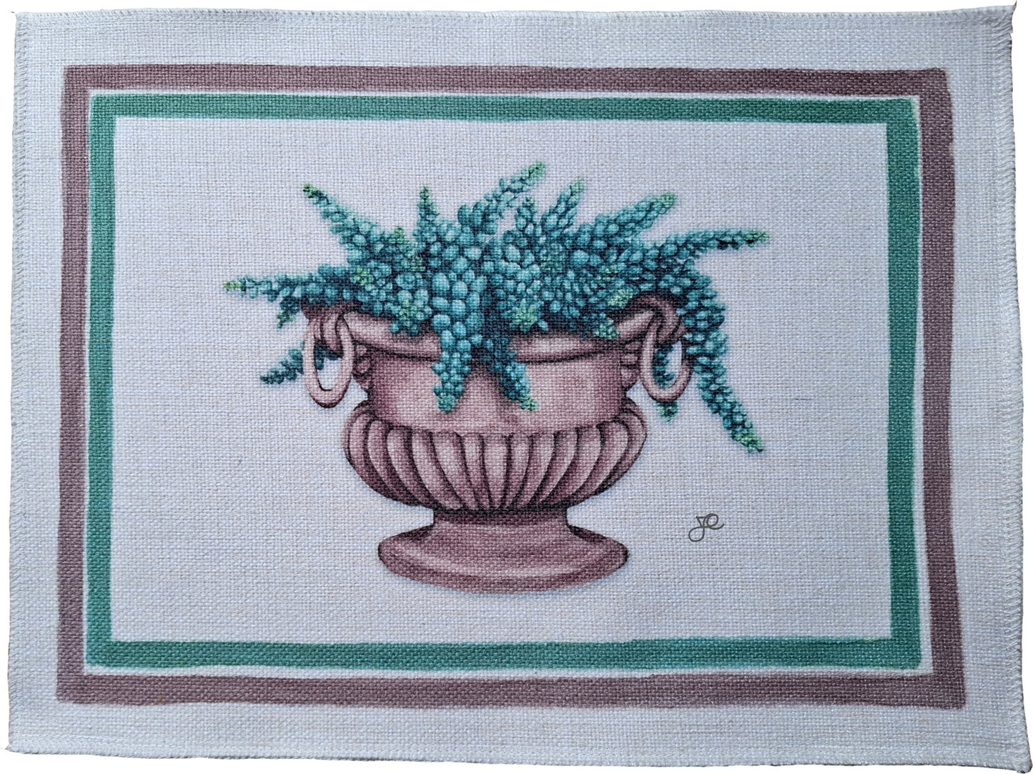 1.E1 _ Tovaglietta canvas vaso terracotta e sedum