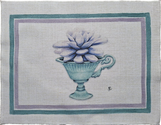 1.E2 _ Tovaglietta canvas vaso rame ed Echeveria