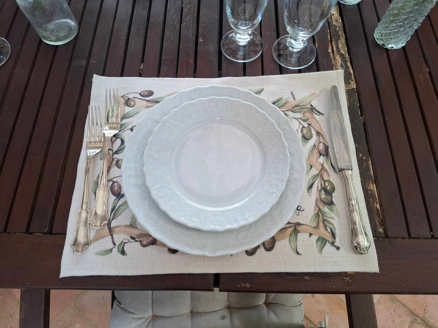 1.F1 _ Tovaglietta canvas cornice olive