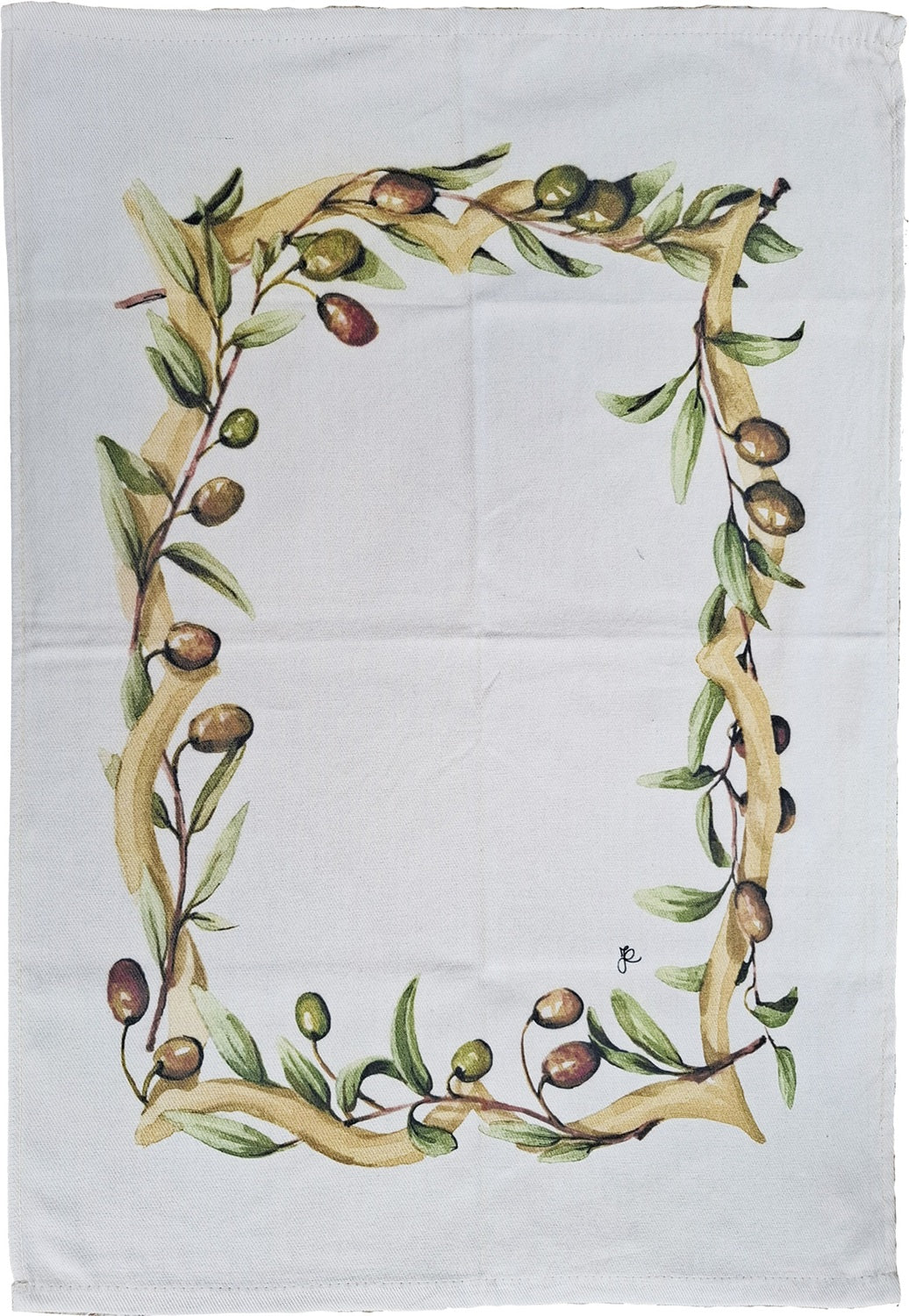 5F1 _Canovaccio cotone cornice olive