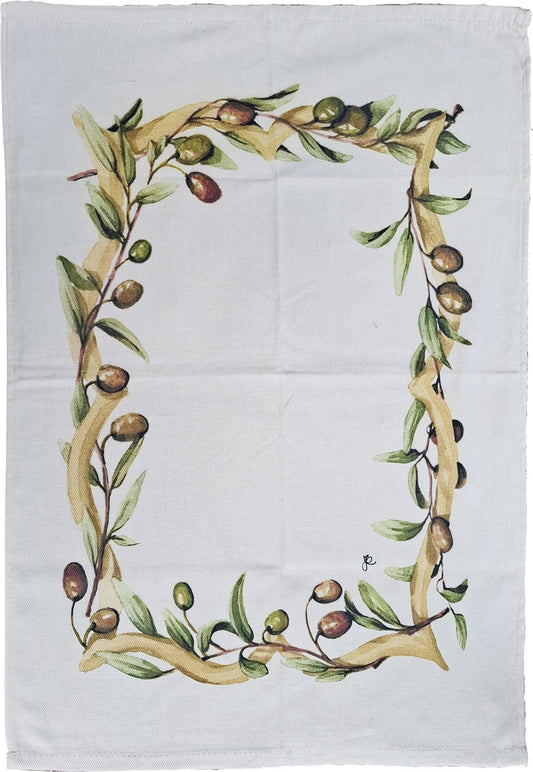 5F1 _Canovaccio cotone cornice olive