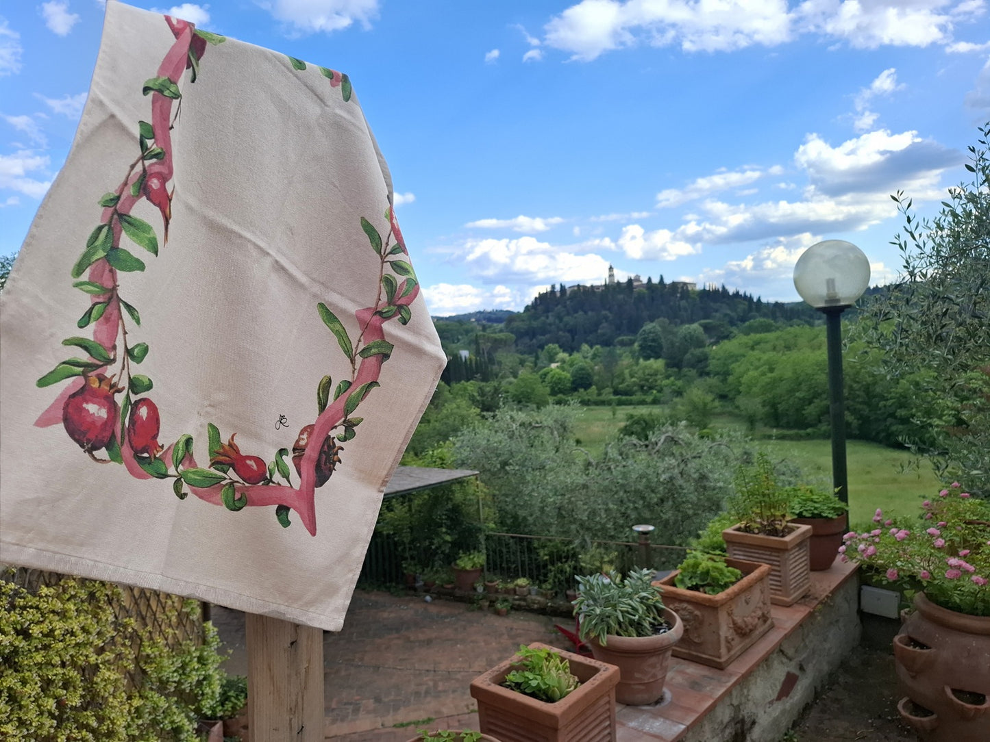 5F4 _Canovaccio cotone cornice melograni